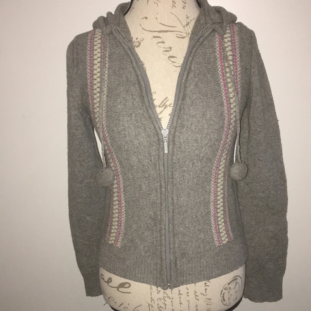 Old Navy grey wool zip up hoodie Small